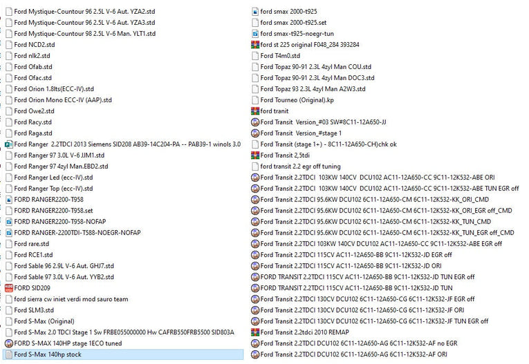 Ford Moded Ecu Files Remapping Stage1,Stage 2...etc