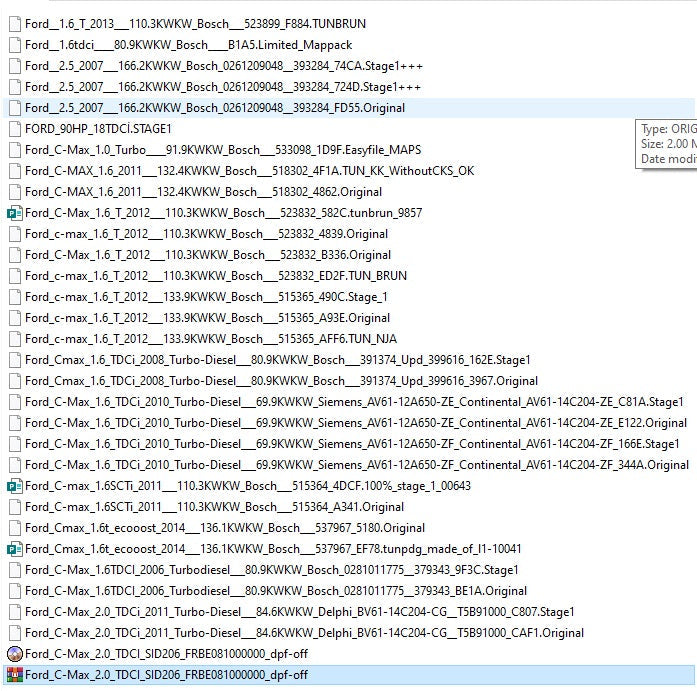 Ford Moded Ecu Files Remapping Stage1,Stage 2...etc