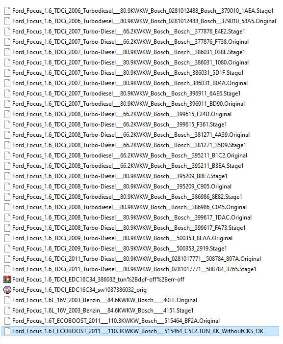 Ford Moded Ecu Files Remapping Stage1,Stage 2...etc