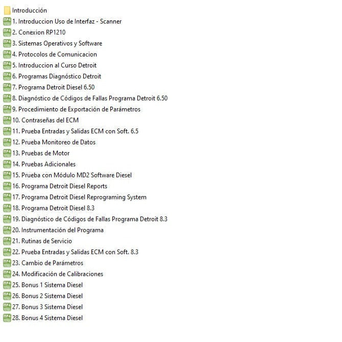 Detroit Diesel Basic + Advanced Level Course (Spanish) + Wiring Diagram + Delete Files