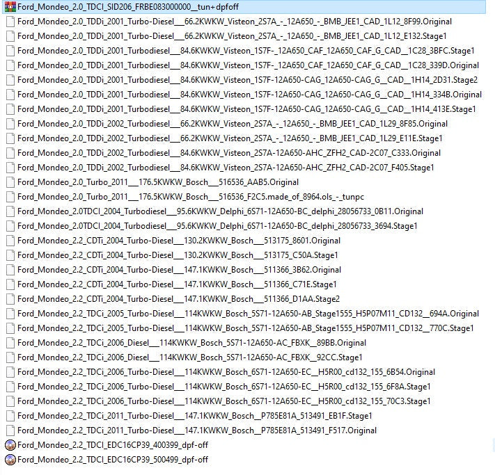 Ford Moded Ecu Files Remapping Stage1,Stage 2...etc