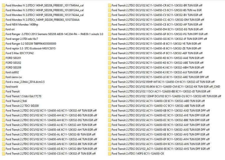 Ford Moded Ecu Files Remapping Stage1,Stage 2...etc