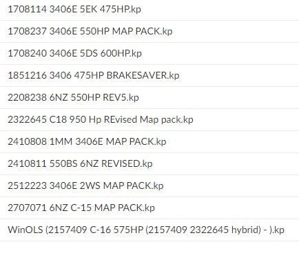 Cat 3406E/C-15 C-16 C-18 Map Pack Files