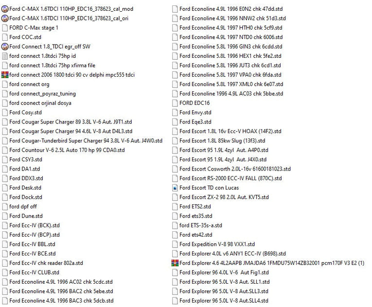 Ford Moded Ecu Files Remapping Stage1,Stage 2...etc