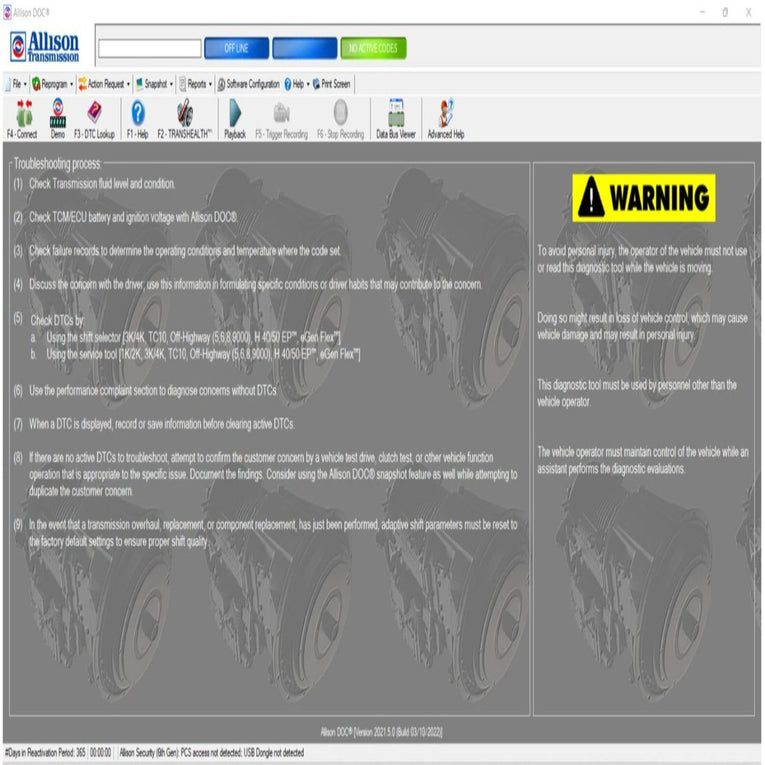 Allison DOC v2023.02 Diagnostic Transmission + GEN 5 [12.2023] + Unlimited LICENSES Subscription