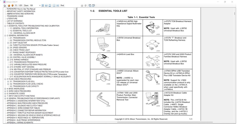 Allison DOC v2022.1 Diagnostic Transmission + GEN 5 [12.2023]