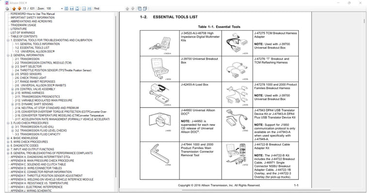 Allison DOC v2022.1 Diagnostic Transmission + GEN 5 [12.2023]