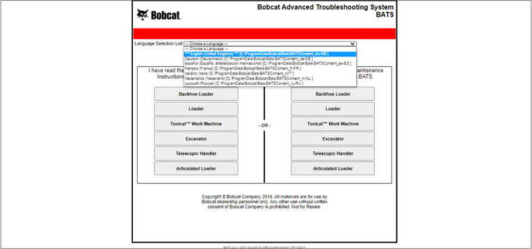 Bobcat BATS 2022 Bobcat Advance Troubleshooting System – Multi Language