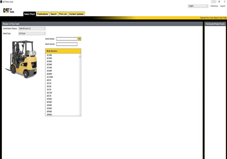 Caterpillar Lift Trucks MCFA – USA 2024 Spare Parts Catalog