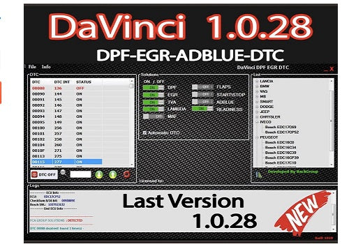 DAVINCI 1.0.28 DPF EGR DTC ADBLUE LAMBDA REMOVE