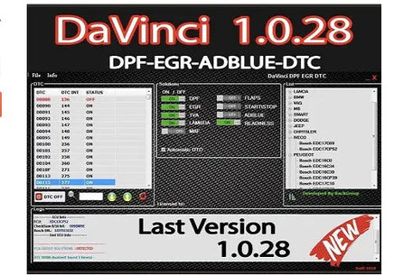 DAVINCI 1.0.28 DPF EGR DTC ADBLUE LAMBDA REMOVE Diezel365