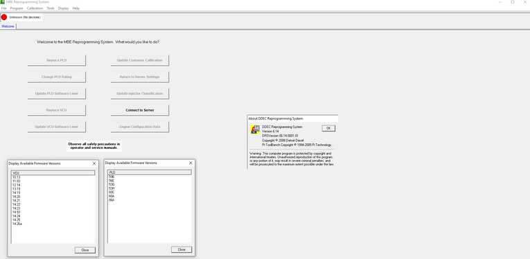 Detroit Diesel Reprograming System DDRS 7.11 + MBE-DDEC (Detroit Diesel Electric Control) Reprogramming System 6.14
