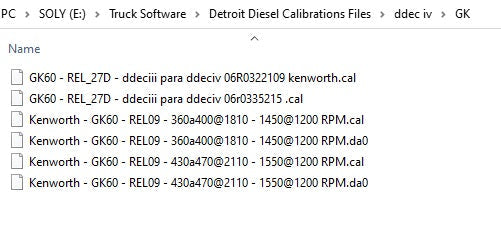 Detroit Diesel Calibrations Files Package