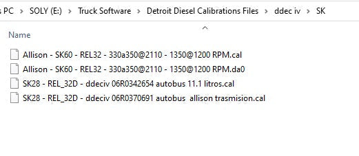 Detroit Diesel Calibrations Files Package