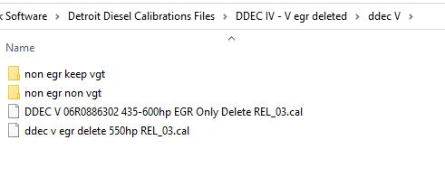 Detroit Diesel Calibrations Files Package