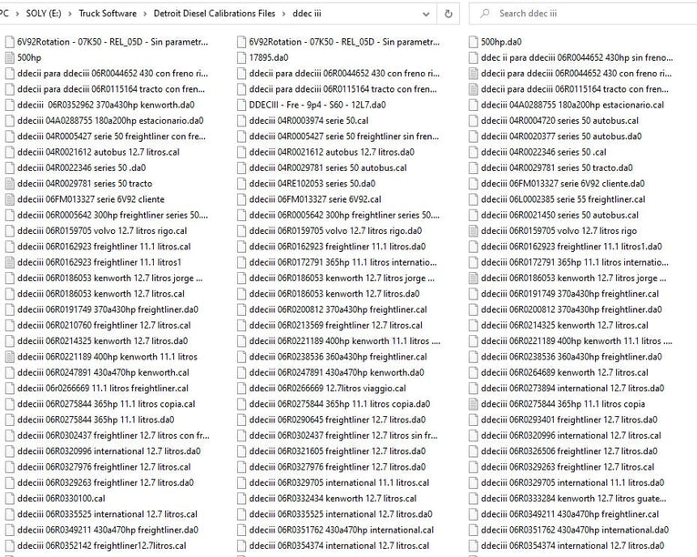 Detroit Diesel Calibrations Files Package