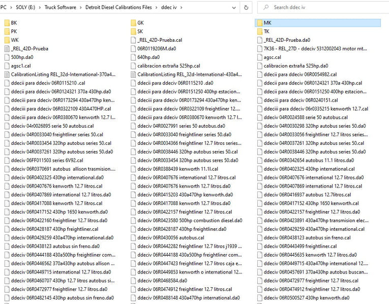 Detroit Diesel Calibrations Files Package