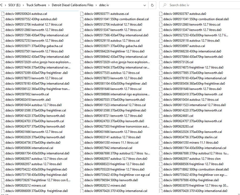 Detroit Diesel Calibrations Files Package