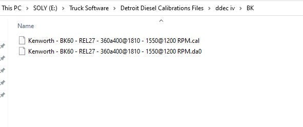 Detroit Diesel Calibrations Files Package