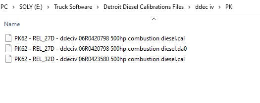 Detroit Diesel Calibrations Files Package