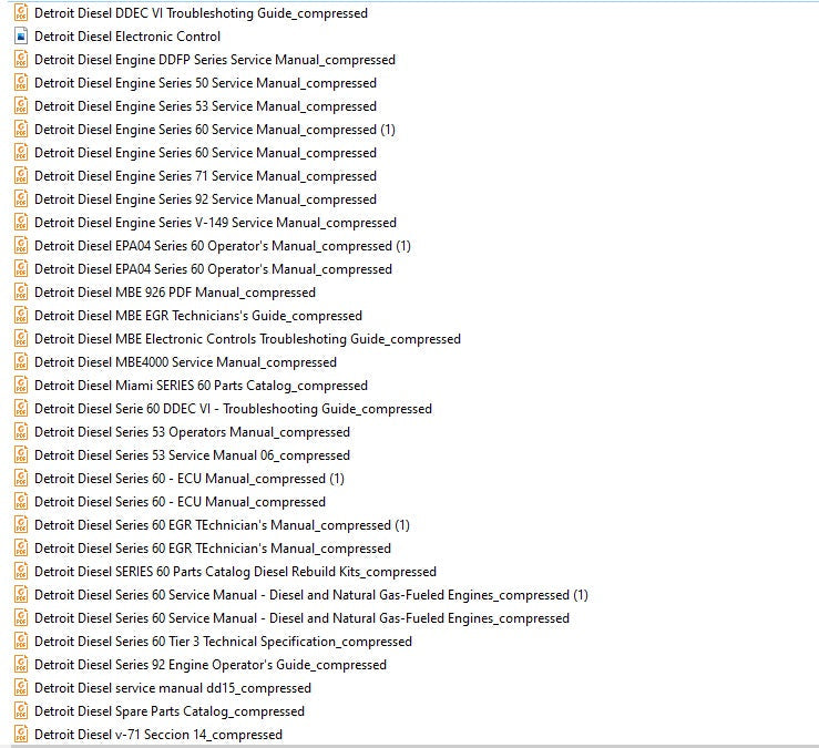 Detroit Diesel Engine PDF Service Manuals, Fault Codes and Wiring Diagrams