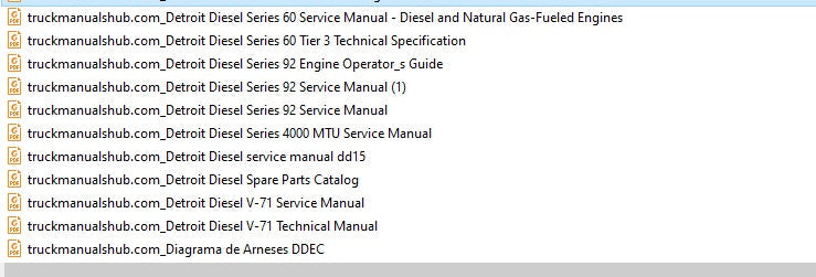 Detroit Diesel Engine PDF Service Manuals, Fault Codes and Wiring Diagrams