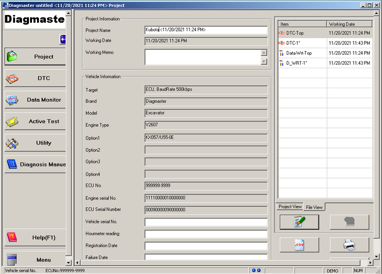 Kubota / Takeuchi DiagMaster v21.11.01 last version – Level 9 + Unlock KG