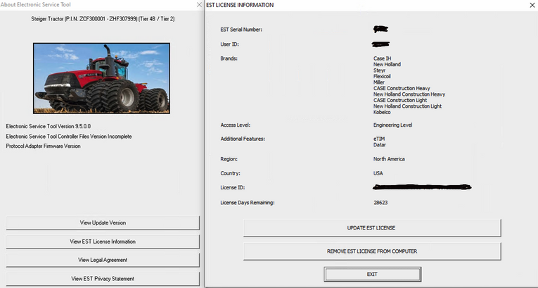 Case / New Holland CNH EST 9.8 UP 4.0 Diagnostic Software 2023