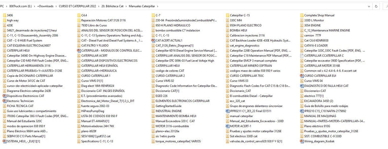 Caterpillar Spanish Course + English PDF Manuals, wiring diagrams and Delete guides