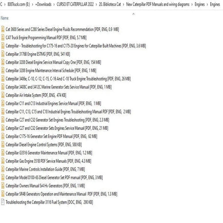 Caterpillar Spanish Course + English PDF Manuals, wiring diagrams and Delete guides Diezel365