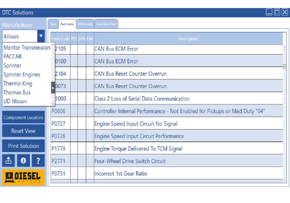 DTC SOLUTIONS TRUCK WITH WIRING DIAGRAMS