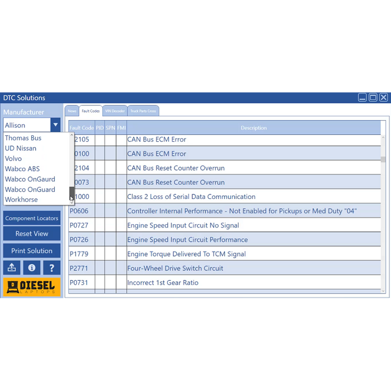 DTC SOLUTIONS TRUCK WITH WIRING DIAGRAMS + KG