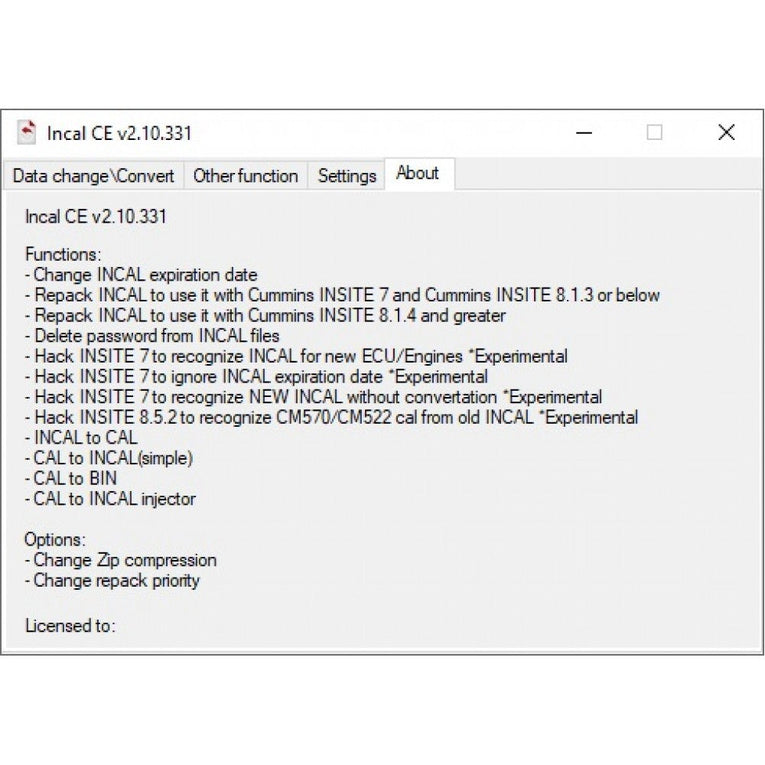 Commins lNCAI CE v2.10.331 Supporting lnslte v8.7