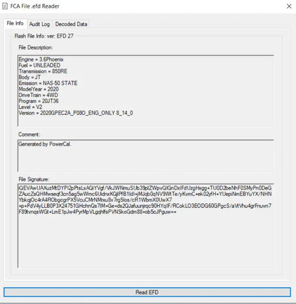 CHRYSLER EFD FCA TO BIN CONVERTER Extract – decode FCA .efd files Diezel365