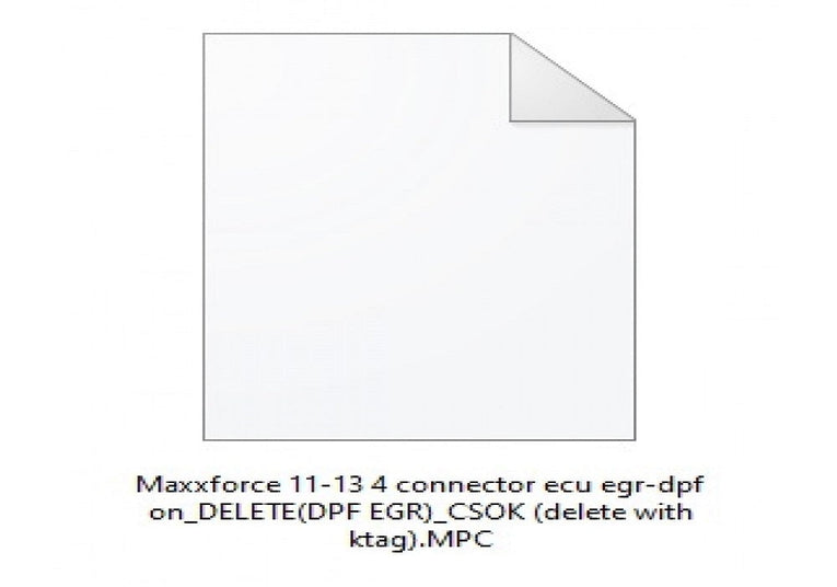 Maxxforce 11-13 4 Connector EGR DPF Delete File