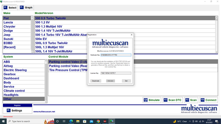 MultiEcuScan v4.8 For Fiat/Chrysler/Dodge/Jeep/Suzuki + Activation + install Video